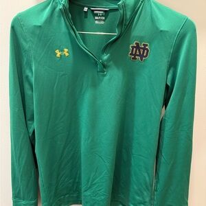 Notre Dame Under Armour Emerald Green Quarterzip